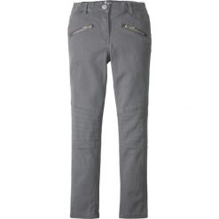 Spodnie Skinny z elementami w stylu biker bonprix dymny szary. Spodnie materiałowe chłopięce marki FOUGANZA. Za 37.99 zł.