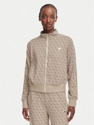 Guess Bluza V6YQ28 K5183 Beżowy Regular Fit. Brązowe bluzy damskie Guess, m, z aplikacjami, z syntetyku, bez kaptura. Za 474.99 zł.