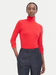 BOSS Golf C_Eliana 50548098 Czerwony Slim Fit. Czerwone golfy damskie Boss, s, bez wzorów, z lyocellu, bez ramiączek. Za 349.99 zł.