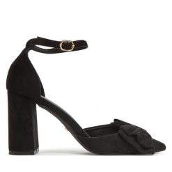 Czółenka DeeZee. Czarne czółenka damskie DeeZee, bez wzorów, bez obcasa. Za 139.99 zł.