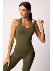 Spaio Top sportowy "Adapt" w kolorze khaki rozmiar: S. Brązowe koszulki sportowe damskie Spaio, s, bez wzorów, z materiału, bez ramiączek, outdoorowe. Za 117.99 zł.