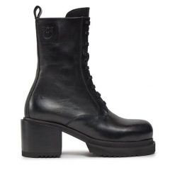Trzewiki PINKO. Czarne botki damskie Pinko, bez obcasa, na słupku, bez zapięcia. Za 1,169.00 zł.