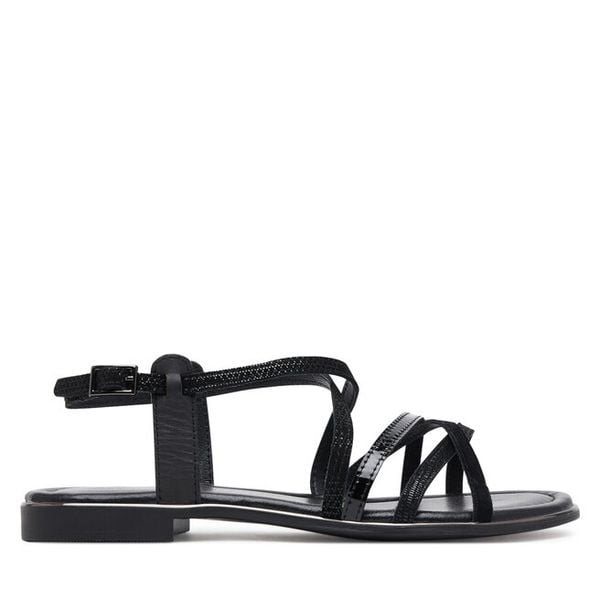 Sandały Lasocki. Czarne sandały damskie Lasocki, bez wzorów, bez obcasa, na płaskiej podeszwie, bez zapięcia. Za 139.99 zł.