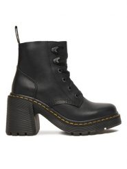 Dr. Martens Trzewiki DM27613001 Czarny. Czarne botki damskie Dr Martens, ze skóry, bez obcasa, na słupku, bez zapięcia. Za 789.99 zł.