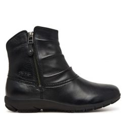 Botki Josef Seibel. Czarne botki damskie Josef Seibel, bez obcasa, na płaskiej podeszwie, bez zapięcia. Za 479.99 zł.