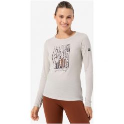 Koszulka z długim rękawem damska SUPER.NATURAL W Sunbirch LS. Szare koszulki damskie super.natural, m, bez wzorów, bez kołnierzyka, bez ramiączek. Za 204.20 zł.