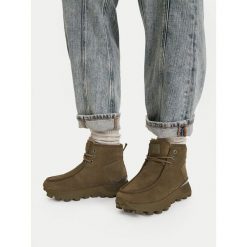 Trzewiki G-Star. Brązowe botki damskie G-Star, retro, bez obcasa, na płaskiej podeszwie, bez zapięcia. Za 329.99 zł.