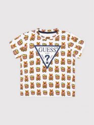 Guess T-Shirt H1YT00 K6YW1 Biały Regular Fit. Białe koszulki i t-shirty dziewczęce Guess, z aplikacjami, z bawełny, bez kołnierzyka, bez ramiączek. Za 79.99 zł.