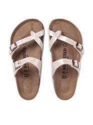 Birkenstock Japonki Mayari 0071661 Beżowy. Brązowe klapki damskie Birkenstock, bez wzorów, ze skóry, bez obcasa, bez zapięcia. Za 319.99 zł.