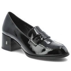 Czarne Półbuty Vinceza Eleganckie Obuwie Damskie. Czarne półbuty damskie VINCEZA, bez wzorów, z lakierowanej skóry, bez obcasa, na obcasie, bez zapięcia. Za 179.00 zł.