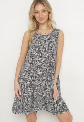 Czarna Bawełniana Rozkloszowana Sukienka Ozdobiona Kwiatami i Guzikami Lisavella. Czarne sukienki damskie Born2be, bez wzorów, z bawełny, eleganckie, bez ramiączek. Za 69.99 zł.