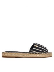 Tommy Hilfiger Klapki Canvas FW0FW09140 Granatowy. Niebieskie klapki damskie Tommy Hilfiger, bez wzorów, z materiału, bez obcasa, bez zapięcia. Za 359.99 zł.
