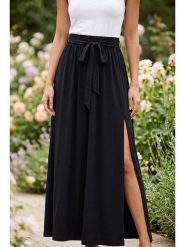 SOULSHAE Spódnica w kolorze czarnym rozmiar: XXL/3XL. Czarne spódnice damskie SOULSHAE, xl, bez wzorów, z tkaniny, maxi. Za 109.95 zł.