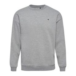 Luźna bluza z okrągłym dekoltem Hummel Bee. Szare bluzy damskie Hummel, na wiosnę, xl, z aplikacjami, z bawełny, bez kaptura. Za 221.95 zł.