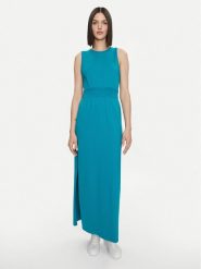 United Colors Of Benetton Sukienka letnia 3L3XDV01G Zielony Regular Fit. Zielone sukienki damskie United Colors Of Benetton, bez wzorów, z bawełny, bez ramiączek. Za 339.99 zł.