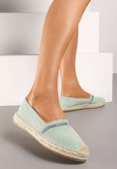 Jasnozielone Espadryle z Plecionym Noskiem i Podeszwą Effielle. Zielone espadryle damskie Renee, bez wzorów, bez obcasa. Za 29.99 zł.