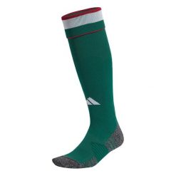 Getry domowe Węgry 26. Zielone legginsy sportowe damskie Adidas, bez wzorów, z bawełny, do piłki nożnej. Za 99.95 zł.