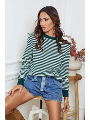 So Cachemire Sweter "Dweg" w kolorze zielono-białym rozmiar: S. Zielone swetry klasyczne damskie So Cachemire, s, z kaszmiru, bez kołnierzyka. Za 232.23 zł.