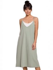 Be Wear Sukienka w kolorze jasnozielonym rozmiar: M. Zielone sukienki damskie Be Wear, bez wzorów, bez ramiączek. Za 186.45 zł.