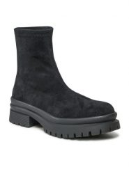 Jenny Fairy Botki WS5795-08 Czarny. Czarne botki damskie Jenny Fairy, z materiału, bez obcasa, na płaskiej podeszwie, bez zapięcia. Za 119.99 zł.