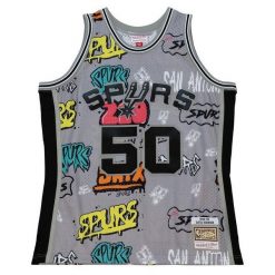 Koszulka San Antonio Spurs. Szare koszulki damskie Mitchell & Ness, bez wzorów, bez kołnierzyka, bez ramiączek. Za 636.50 zł.