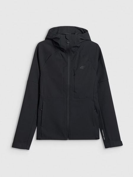 4F Kurtka softshellowa w kolorze czarnym rozmiar: S. Czarne kurtki sportowe damskie 4F, m, bez wzorów, bez kaptura. Za 283.48 zł.