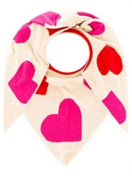Zwillingsherz Chusta trójkątna "Hearts" w kolorze kremowym - 190 x 95 cm rozmiar: onesize. Brązowe chusty damskie Zwillingsherz, bez wzorów, z materiału. Za 150.95 zł.