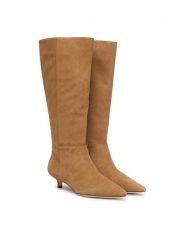 LAUREN RALPH LAUREN Kozaki Frncsa Tl Hl 802P15726003 Brązowy jasny. Brązowe kozaki damskie Lauren Ralph Lauren, ze skóry, bez obcasa, na szpilce, bez zapięcia. Za 1,299.00 zł.