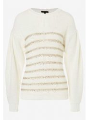 More & More Sweter w kolorze kremowym rozmiar: 38. Brązowe swetry klasyczne damskie More & More, prążkowane, bez kołnierzyka. Za 140.53 zł.