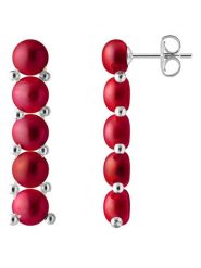 Pearline Srebrne kolczyki-wkrętki z perłami rozmiar: onesize. Czerwone kolczyki damskie Pearline, z perłą, srebrne. Za 208.99 zł.