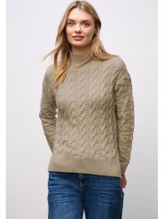Street One Sweter w kolorze beżowym rozmiar: 42. Brązowe swetry klasyczne damskie Street One, bez kołnierzyka. Za 205.93 zł.