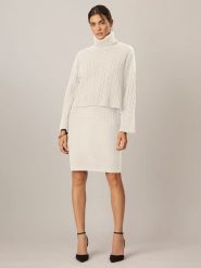 APART 2-częściowy zestaw w kolorze kremowym rozmiar: 40. Brązowe sukienki damskie Apart, bez wzorów, z dzianiny, bez ramiączek. Za 271.67 zł.