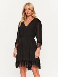 TWINSET Sukienka koktajlowa 232TP2161 Czarny Regular Fit. Czarne sukienki damskie Twinset, bez wzorów, z syntetyku, wizytowe, bez ramiączek. Za 559.99 zł.