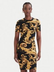 Versace Jeans Couture Sukienka codzienna 80HAO939 JS553 Czarny Slim Fit. Czarne sukienki damskie Versace Jeans Couture, bez wzorów, z bawełny, bez ramiączek. Za 1,009.00 zł.