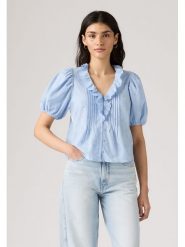 Levi's Bluzka w kolorze błękitnym rozmiar: L. Niebieskie bluzki damskie Levi's, l, bez wzorów, z bawełny, bez kołnierzyka, bez ramiączek. Za 132.95 zł.