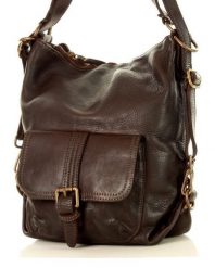 Torebka damska brązowa MARCO MAZZINI v49a. Brązowe shopper bag bez wzorów, ze skóry, na ramię, bez dodatków. Za 550.05 zł.