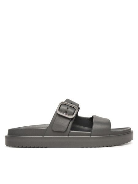 Tommy Hilfiger Klapki Double Strap FW0FW09114 Szary. Szare klapki damskie Tommy Hilfiger, bez wzorów, z syntetyku, bez obcasa, bez zapięcia. Za 159.99 zł.
