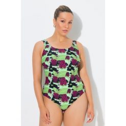 Damskie Strój kąpielowy jagody bez miękkich miseczek okrągły dekolt. Stroje jednoczęściowe Ulla Popken, bez wzorów, z elastanu. Za 199.99 zł.
