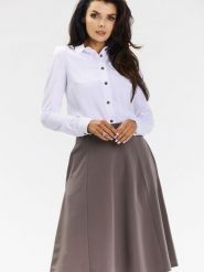 Spódnica Model A673 Taupe - awama. Szare spódnice damskie Awama, do pracy, l, bez wzorów, z elastanu, biznesowe, midi. Za 258.46 zł.
