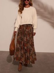 Milan Kiss Spódnica w kolorze jasnobrązowym rozmiar: XL. Brązowe spódnice damskie Milan Kiss, na co dzień, xl, bez wzorów, maxi. Za 152.99 zł.