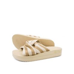 Klapki basenowe damskie Flip Flop Wedgy Twist. Brązowe klapki damskie Flip Flop, bez wzorów, bez obcasa, bez zapięcia. Za 102.00 zł.