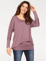 Heine Koszulka w kolorze szaroróżowym rozmiar: 40. Różowe bluzki damskie Heine, bez wzorów, bez kołnierzyka, bez ramiączek. Za 126.99 zł.