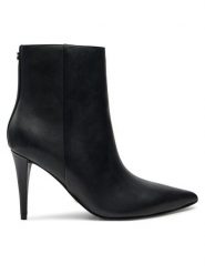 Guess Botki Slinks FLFSLI LEA10 Czarny. Czarne botki damskie Guess, ze skóry, bez obcasa, na szpilce, bez zapięcia. Za 489.99 zł.