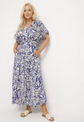 Niebieska Sukienka Wiskozowa w Kwiaty Rozkloszowana Efrisa. Niebieskie sukienki damskie Born2be, bez wzorów, z wiskozy, eleganckie, bez ramiączek. W wyprzedaży za 76.49 zł.