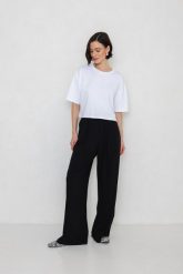 SPODNIE JANE CZARNE M - Flawless. Czarne spodnie materiałowe damskie Flawless, bez wzorów, z wiskozy. Za 360.00 zł.