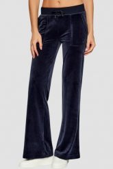 JUICY COUTURE Granatowe spodnie dresowe damskie Layla Low Rise, Rozmiar S. Niebieskie spodnie dresowe damskie Juicy Couture, bez wzorów, z dresówki. W wyprzedaży za 287.99 zł.