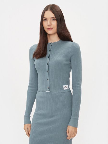 Calvin Klein Jeans Kardigan Variegated J20J222629 Niebieski Slim Fit. Niebieskie kardigany damskie Calvin Klein Jeans, xl, bez wzorów, z bawełny. Za 249.99 zł.