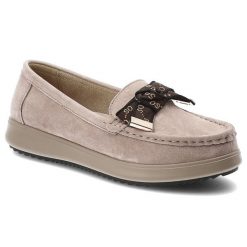 Mokasyny damskie Filippo, o klasycznym kroju z cholewką ze skóry naturalnej osadzone na lekkiej elastycznej podeszwie z dekoracyjną kokardą, beżowe,. Brązowe mokasyny damskie Filippo, ze skóry, bez obcasa. Za 189.00 zł.