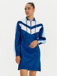 Lacoste Sukienka dzianinowa EF4946 Niebieski Relaxed Fit. Niebieskie sukienki damskie Lacoste, bez wzorów, z dzianiny, bez ramiączek. Za 459.99 zł.