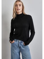 Street One Sweter w kolorze czarnym rozmiar: 36. Czarne golfy damskie Street One, ze splotem, bez kołnierzyka. Za 79.03 zł.